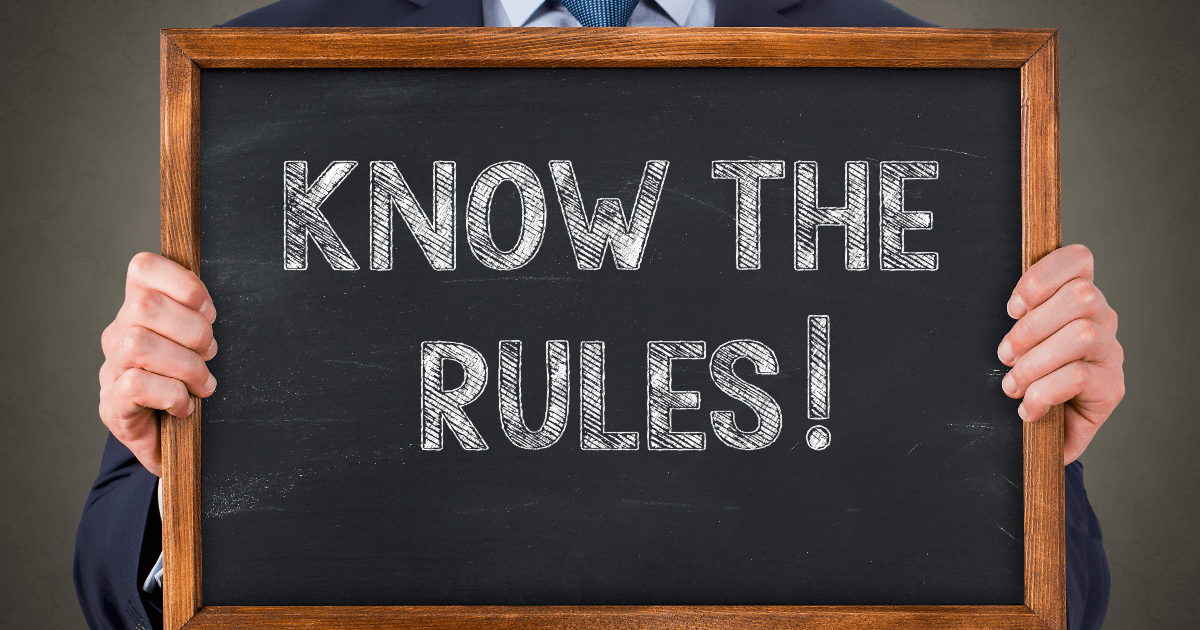 Know the Rules sign