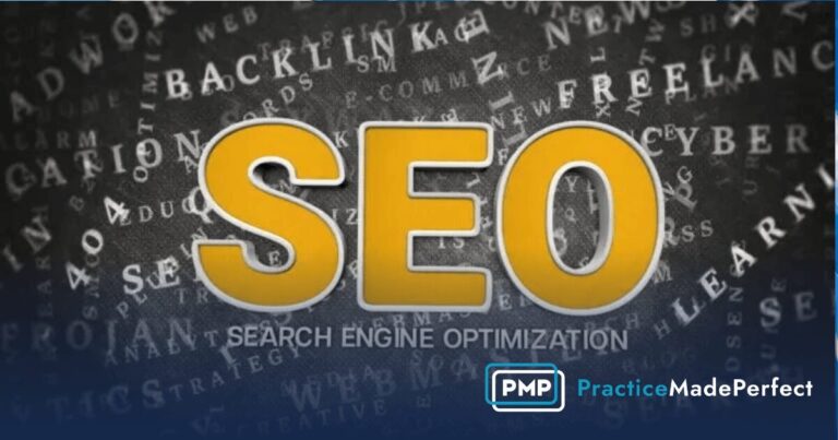 gray background that says SEO in yellow