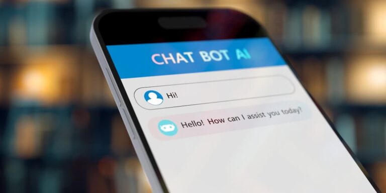 smartphone with chatbot app on it