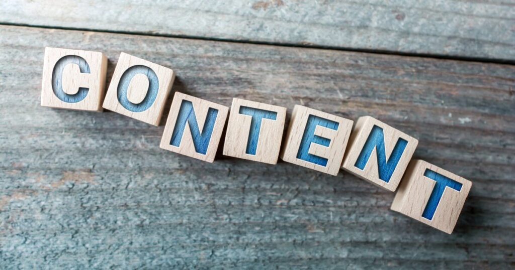 content letters on table